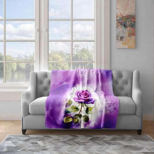 Amazing Purple Rose Light Weight Fleece Blanket