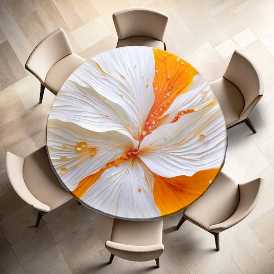 Amber Flower Round Tablecloth