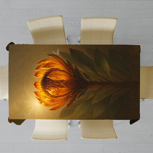 Amber Protea Bloom Rectangle Tablecloth by Nathan Pieterse