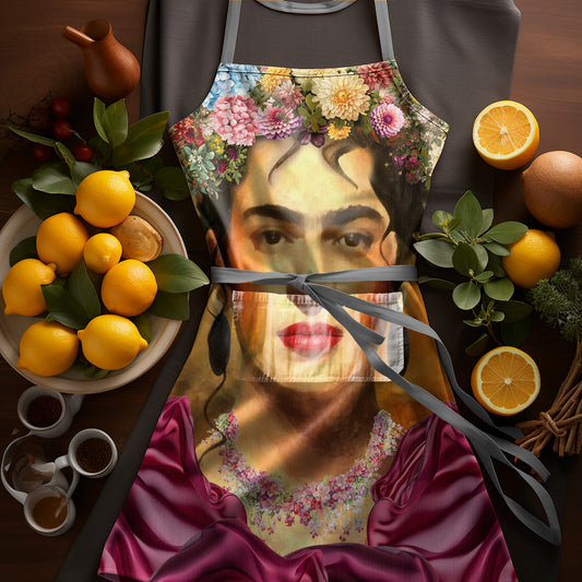 Ambrosia Frida Kahlo Medium Length Apron By Mark Van Vuuren
