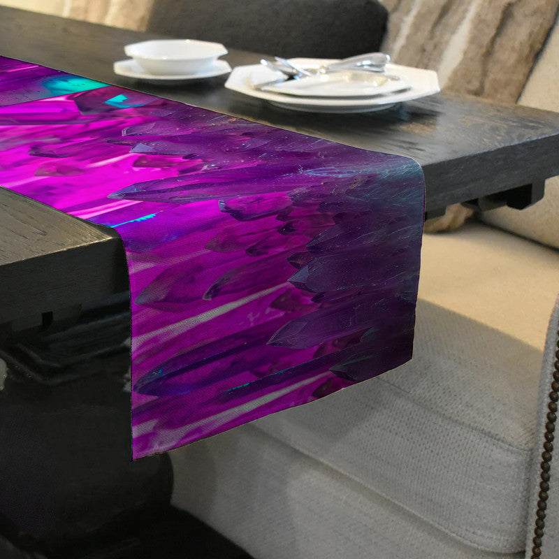 Amethyst Crystals Table Runner