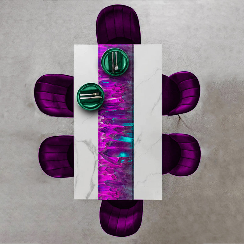 Amethyst Crystals Table Runner