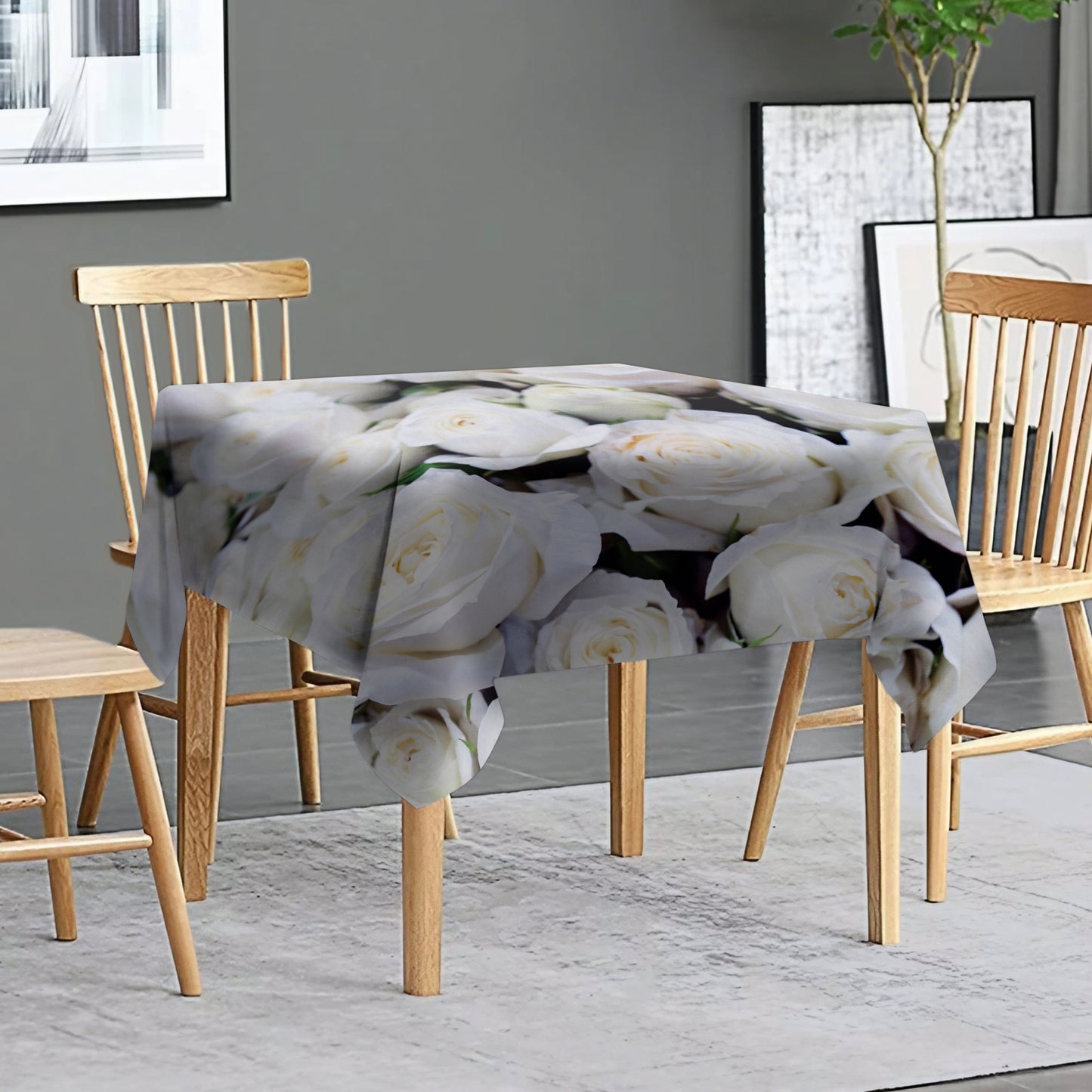 Angel Roses Square Tablecloth