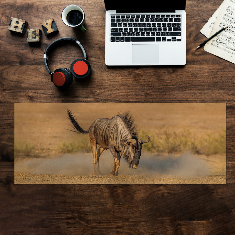 Angry Blue Wildebeest Large Desk Pad by Fanie Heymans