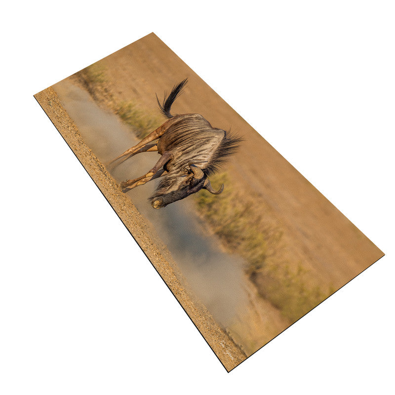Angry Blue Wildebeest Large Desk Pad by Fanie Heymans