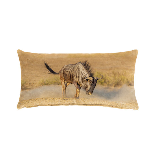 Angry Blue Wildebeest Oblong Luxury Scatter by Fanie Heymans
