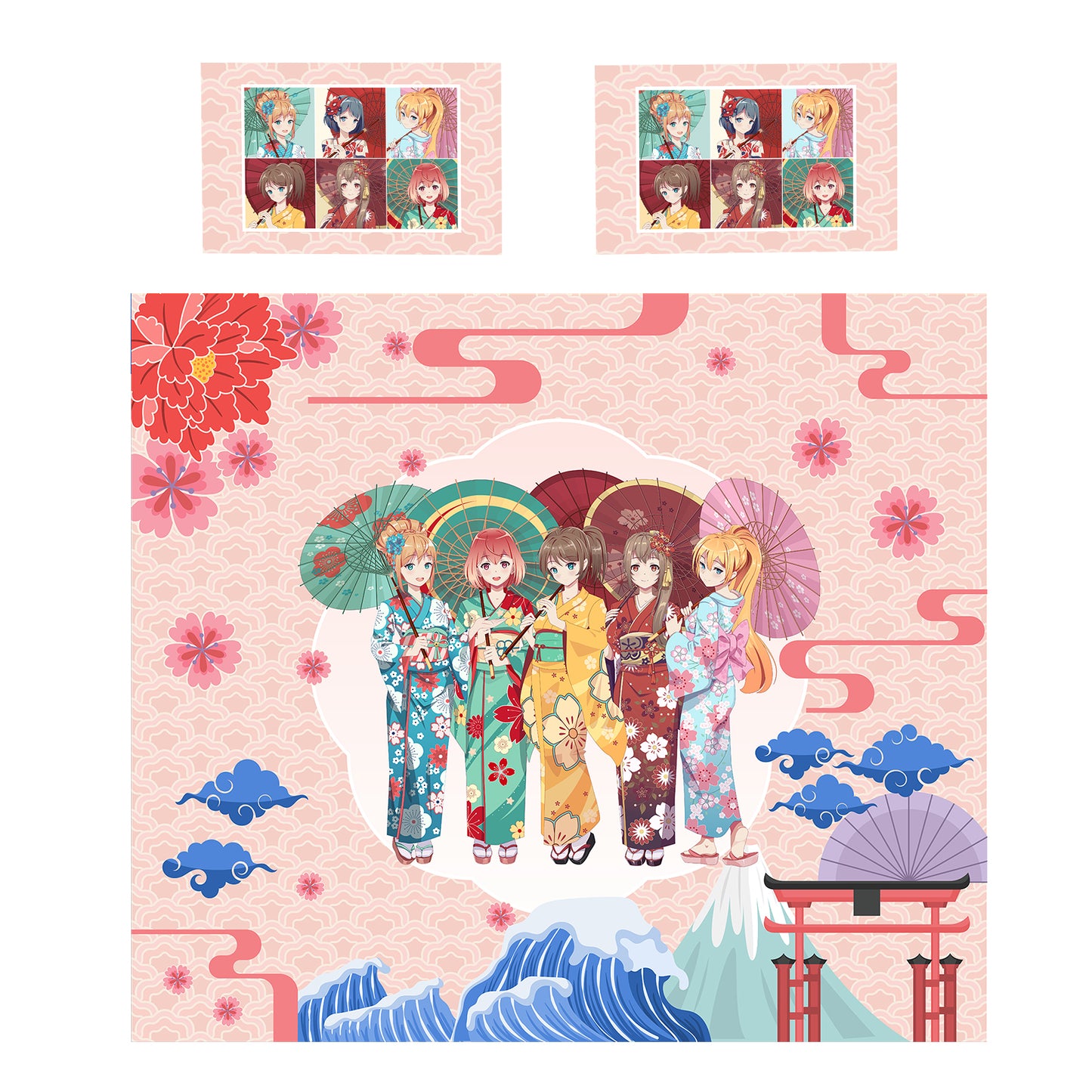 Anime Princess Kids Duvet Cover Set
