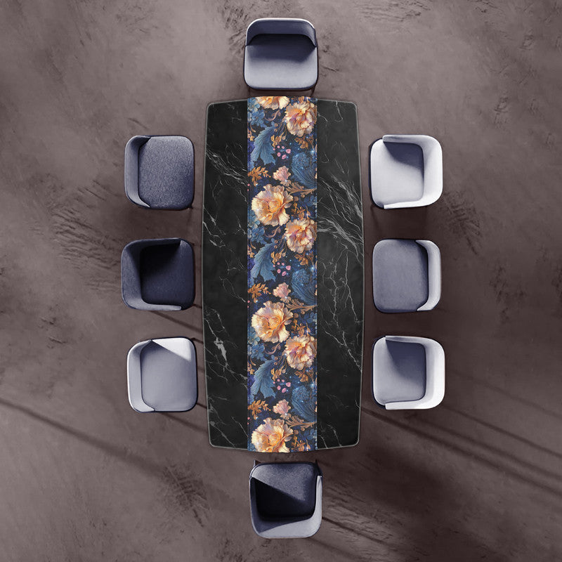 Antique Gold and Blue Table Runner