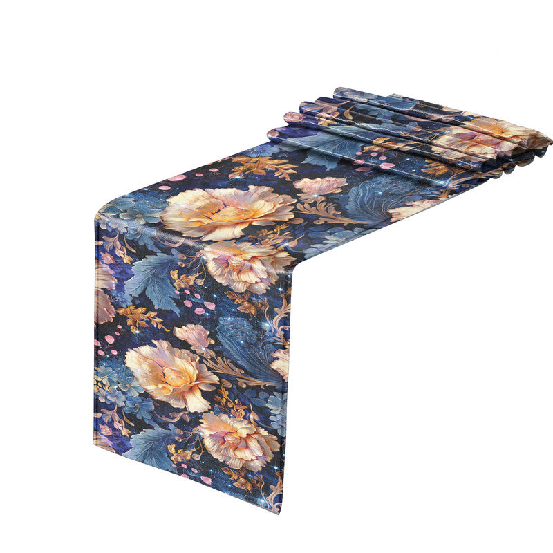 Antique Gold and Blue Table Runner