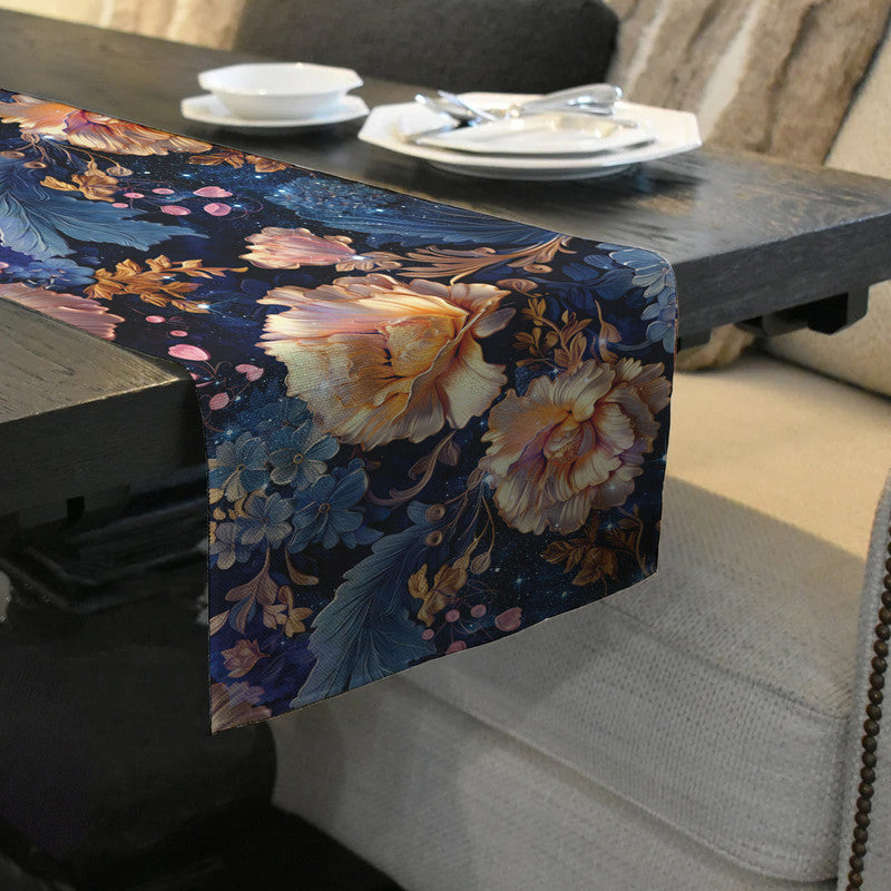 Antique Gold and Blue Table Runner