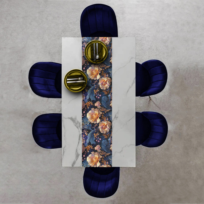 Antique Gold and Blue Table Runner