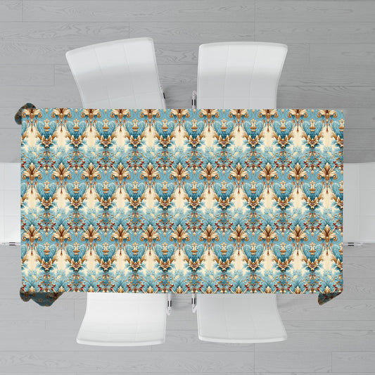 Aqua And Cream Rectangle Tablecloth
