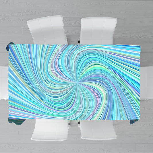 Aqua Swirl Rectangle Tablecloth