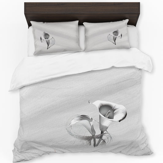 Arum Lily on Grey Duvet Cover Set
