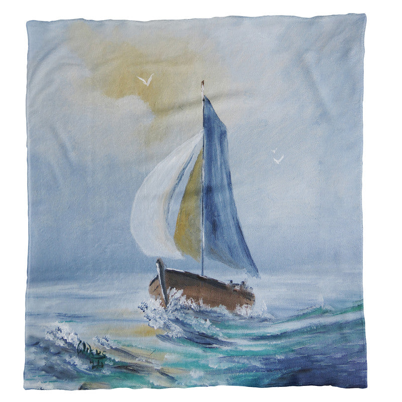 At Sea Light Weight Fleece Blanket By Wikus Hattingh
