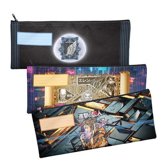 Zip & Go Attack On Titan Burst Pencil Bags Set of 3