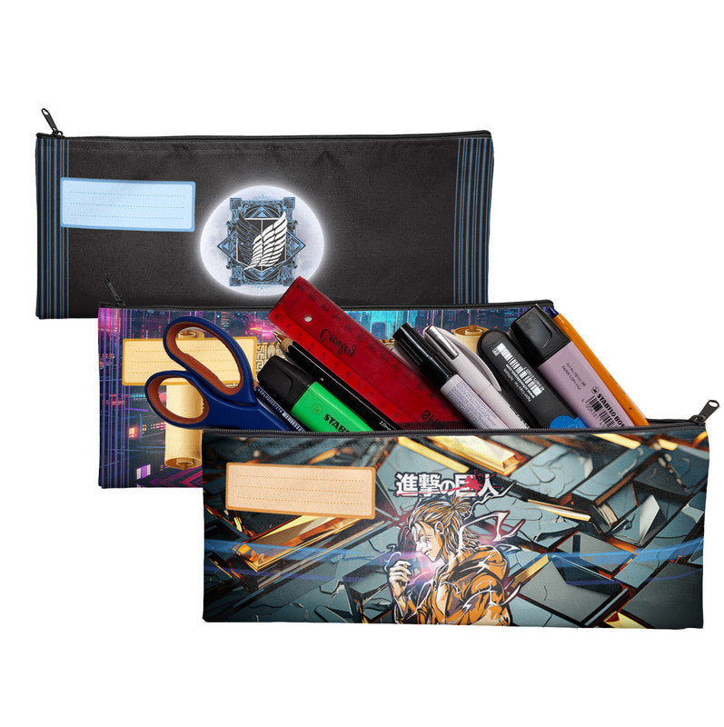 Zip & Go Attack On Titan Burst Pencil Bags Set of 3
