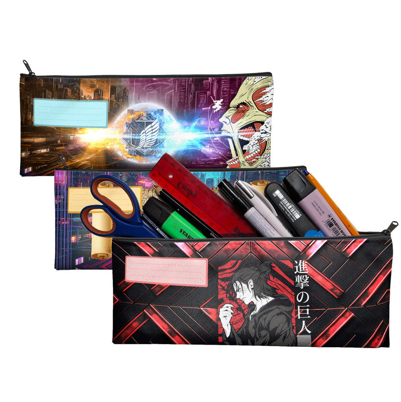 Zip & Go Attack On Titan Clash Pencil Bags Set of 3