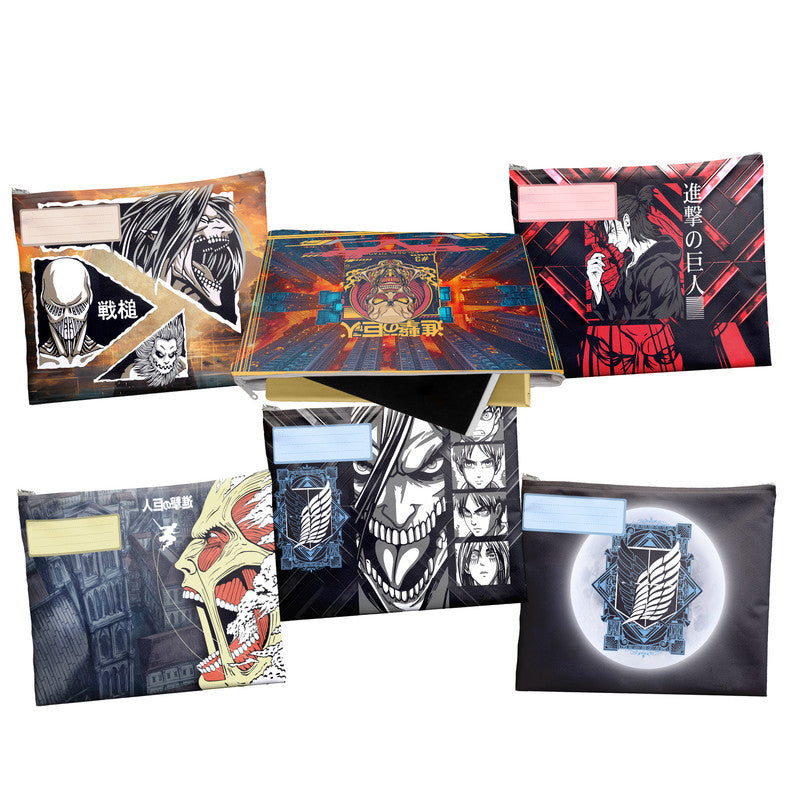 Attack On Titan Clash Subject Savvy Book Bags Set Of 6