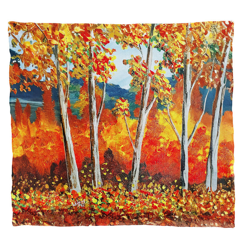 Autumn Canopy Light Weight Fleece Blanket by Wikus Hattingh