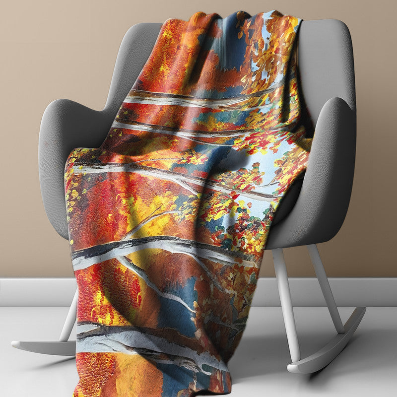Autumn Canopy Light Weight Fleece Blanket by Wikus Hattingh
