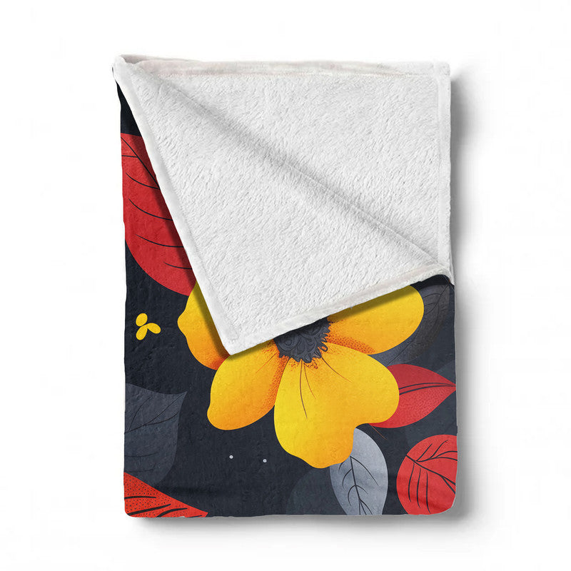 Autumn Florals Light Weight Fleece Blanket by Wikus Schalkwyk