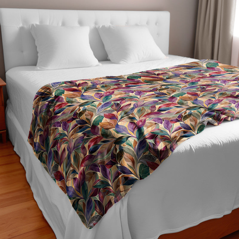 Autumn Leaves Light Bed Throw