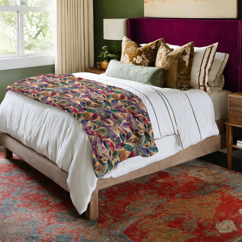 Autumn Leaves Light Bed Throw