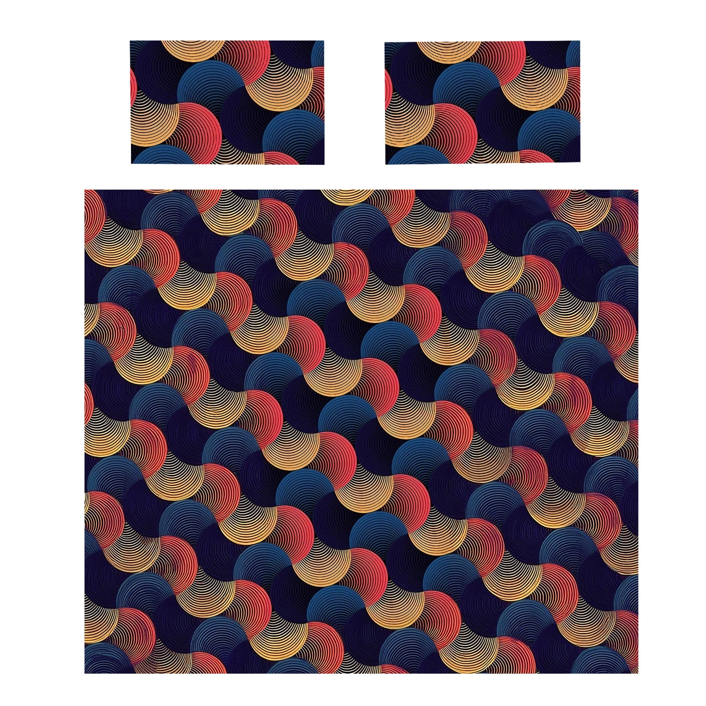 Autumn Colours and Blue Pattern Duvet Cover Set