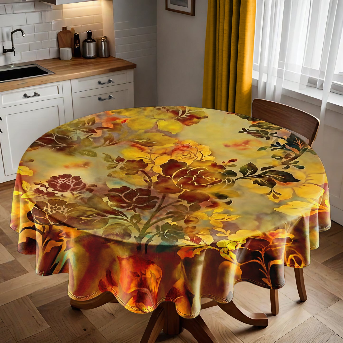 Autumn Garden Round Tablecloth