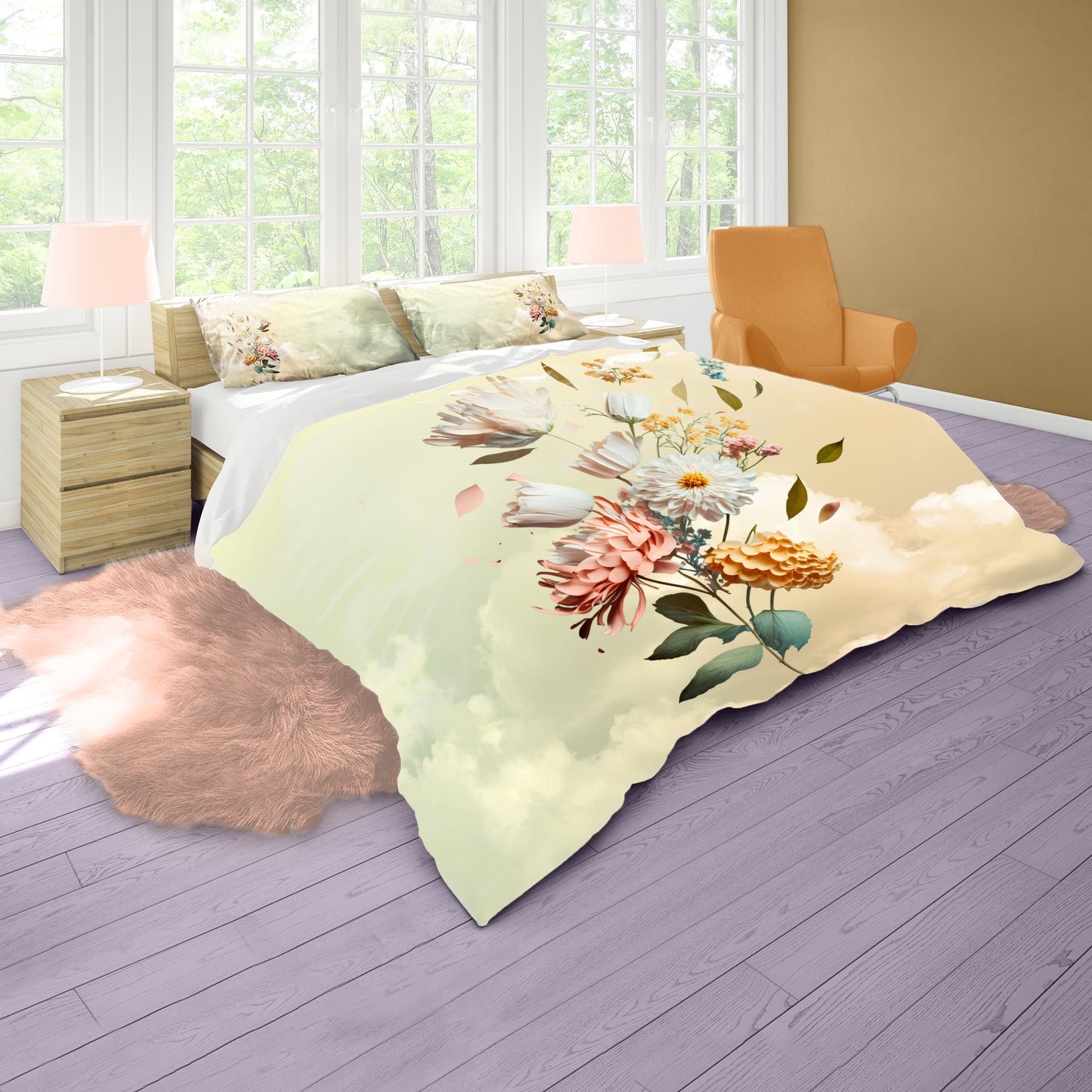 Autumn Glory Flowers Duvet Cover Set