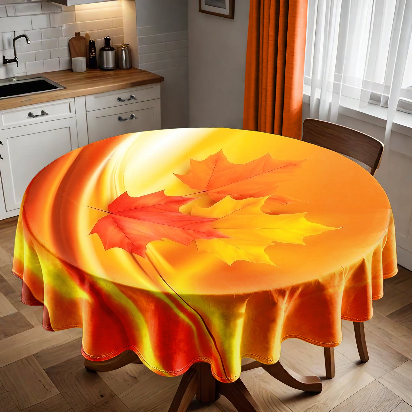 Autumn Wave Round Tablecloth