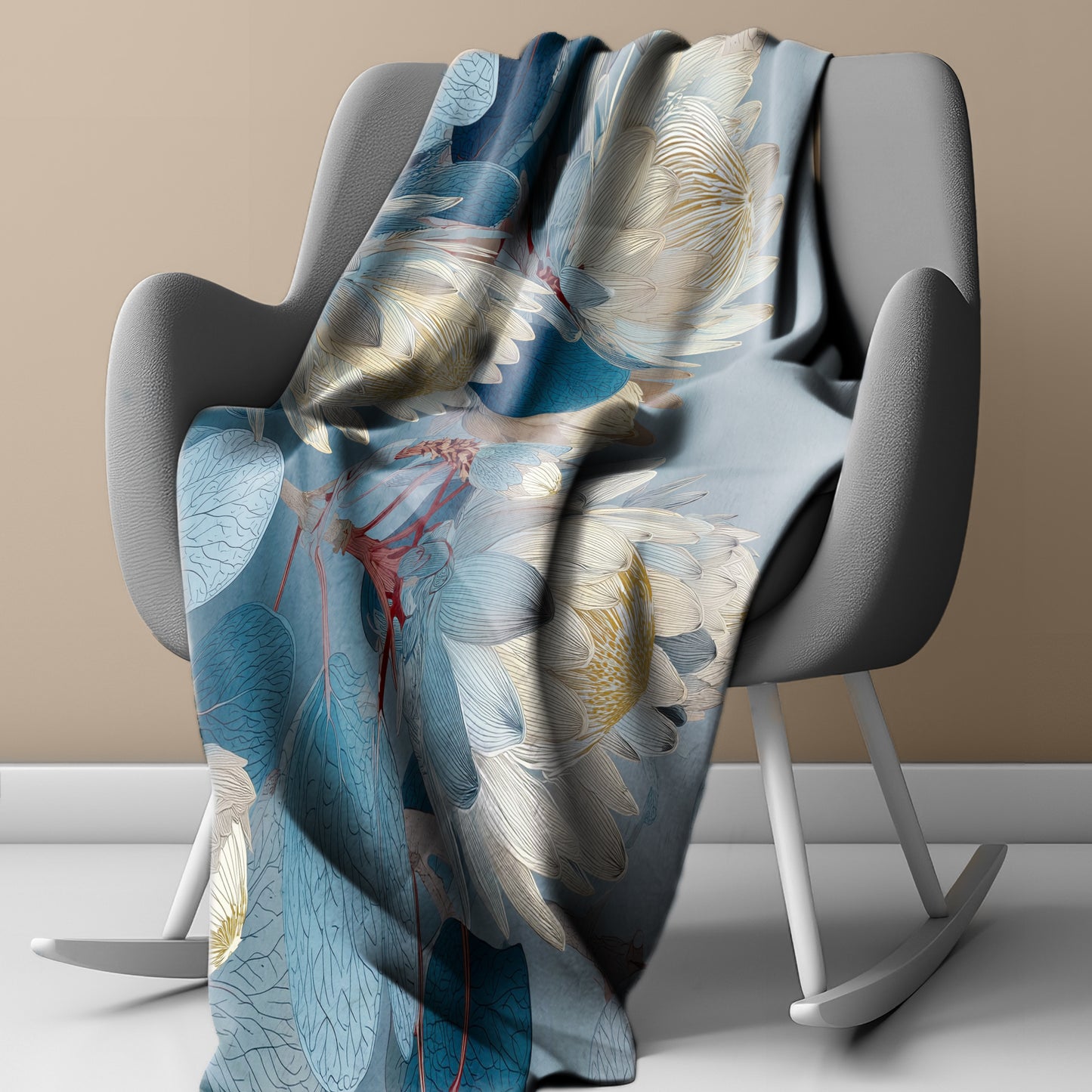 Azure Bloom Light Weight Fleece Blanket by Wikus Schalkwyk