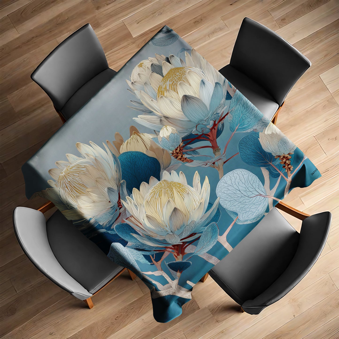 Azure Bloom Square Tablecloth by Wikus Schalkwyk