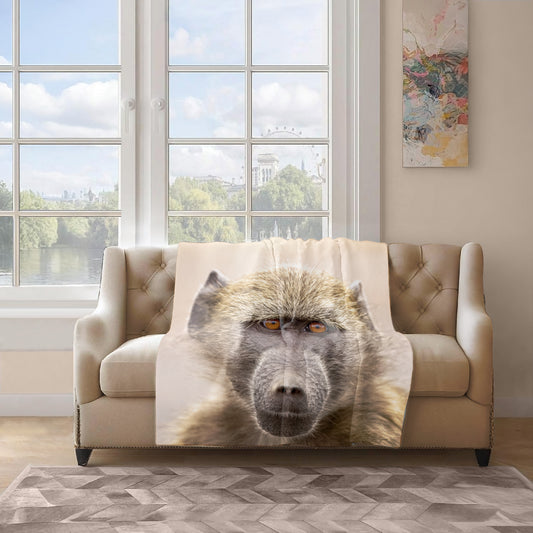 Baboon Portrait Light Weight Fleece Blanket By By Fanie Heymans