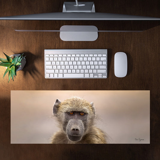Baboon Portrait Large Desk Pad by Fanie Heymans