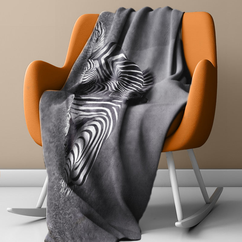 Baby Zebra Resting Light Weight Fleece Blanket by Annette Heymans