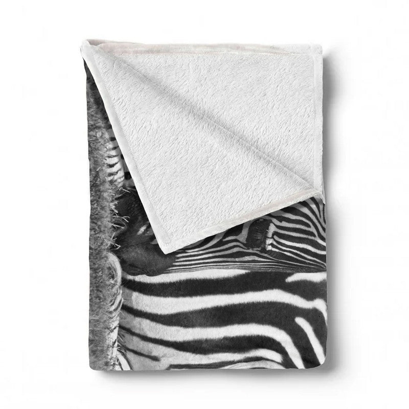 Baby Zebra Resting Light Weight Fleece Blanket by Annette Heymans