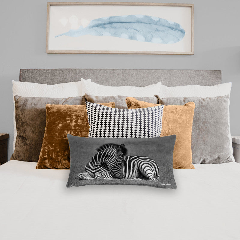 Baby Zebra Resting Oblong Luxury Scatter by Annette Heymans