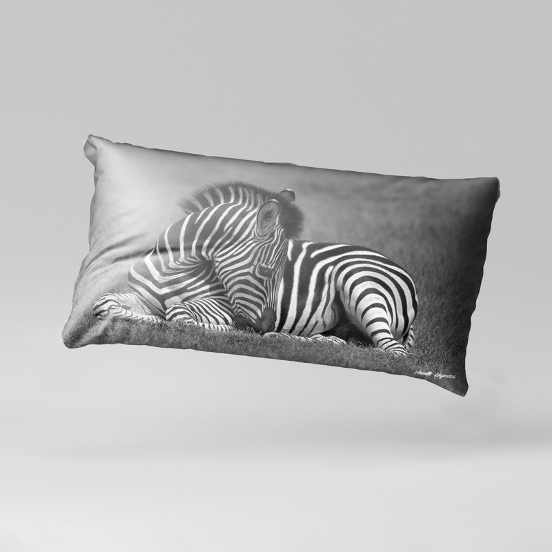 Baby Zebra Resting Oblong Luxury Scatter by Annette Heymans