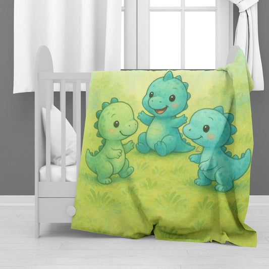 Baby Dinosaur Friends Minky Blanket by Nathan Pieterse