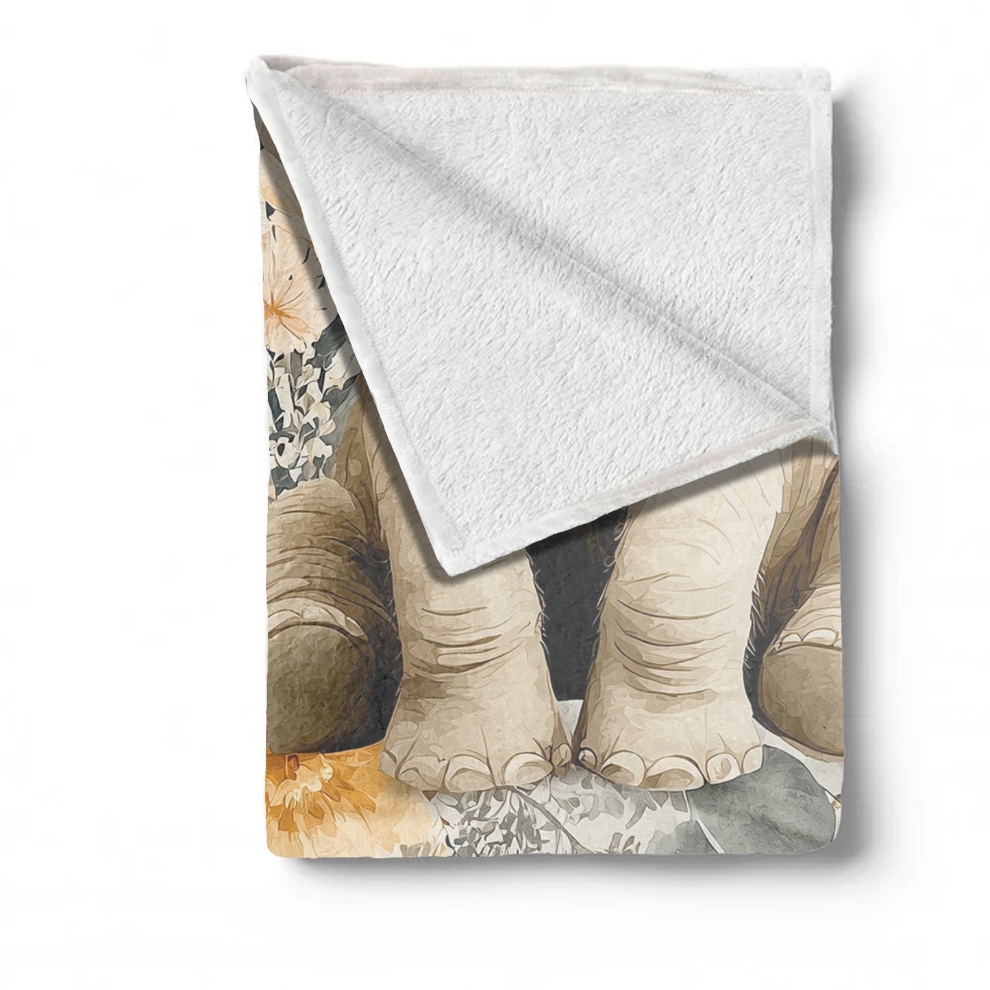 Baby Elephant Floral Frame by Wikus Schalkwyk