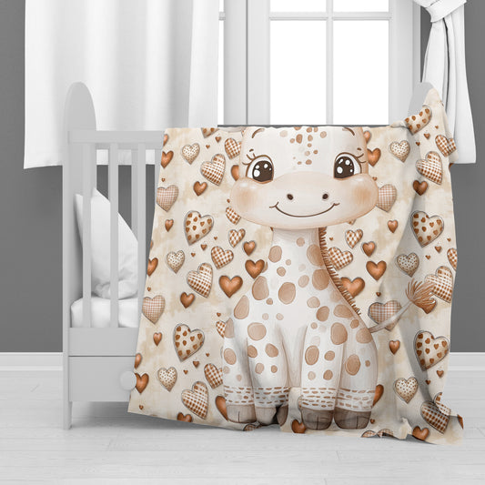 Baby Giraffe Hearts Baby Fleece Blanket by Mark van Vuuren