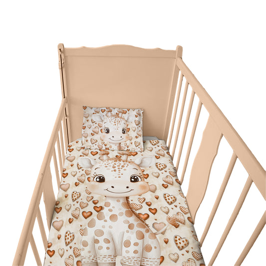 Baby Giraffe Hearts Cot Set by Mark van Vuuren