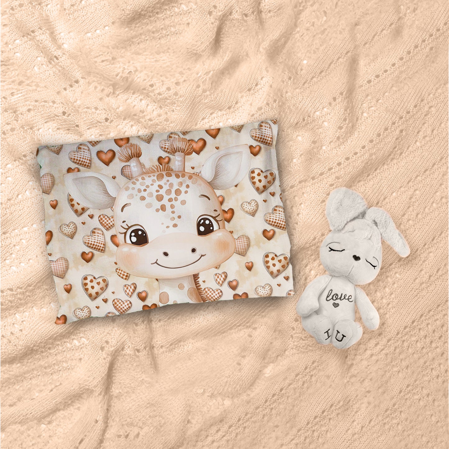 Baby Giraffe Hearts Cot Set by Mark van Vuuren