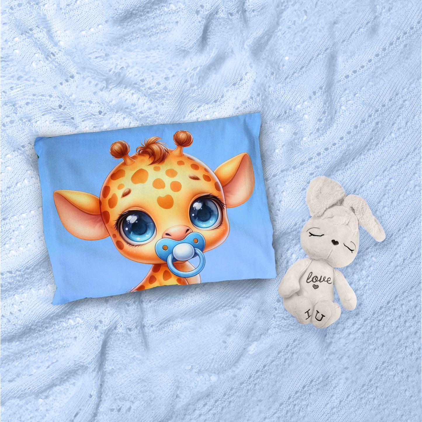 Baby Giraffe with Dummy Cot Set
