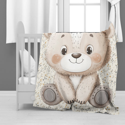 Baby Grizzly Bear Baby Fleece Blanket by Mark van Vuuren
