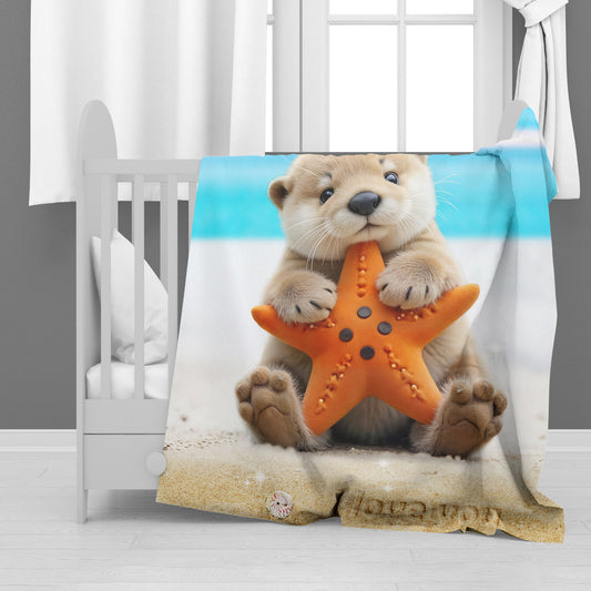 Baby Otter Love Minky Blanket
