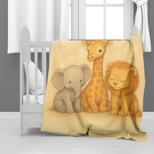 Baby Safari Friends Minky Blanket by Nathan Pieterse