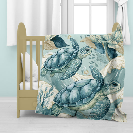 Baby Sea Turtle by Wikus Schalkwyk Baby Fleece Blanket